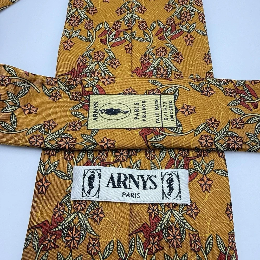 Arnys Paris Men's 100% Silk All Over Pattern Neck Tie
